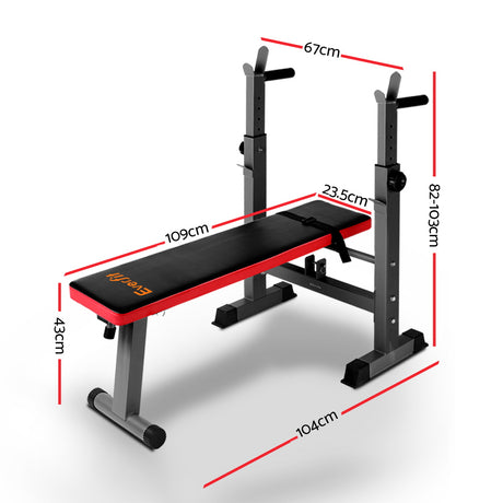 Everfit Weight Bench Squat Rack Bench Press Home Gym Equipment 200kg