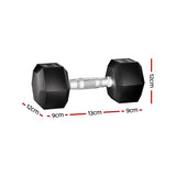 Everfit 20kg Hex Dumbbells Set Dumbbells Weights Lifting Bench Gym Workout 2x10kg