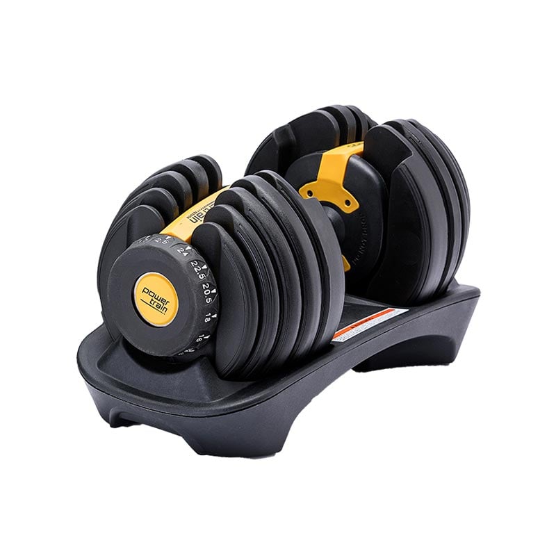 Powertrain 1x 24KG  Adjustable Home Gym Dumbbell - Gold