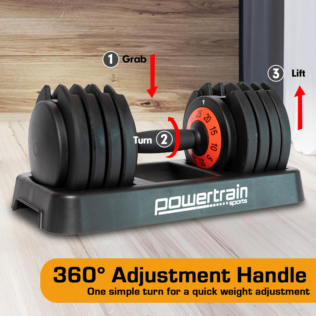 Powertrain GEN2 Pro Adjustable Dumbbell Weights- 25kg