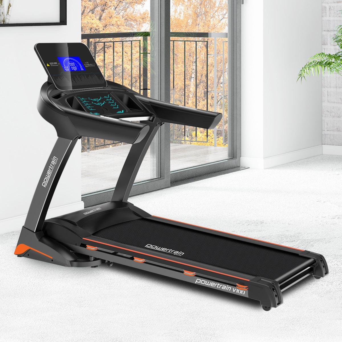 Powertrain V100 Foldable Treadmill Auto Incline Home Gym Cardio