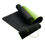 Powertrain TPE Pilates Exercise Yoga Mat 8mm - Black Green