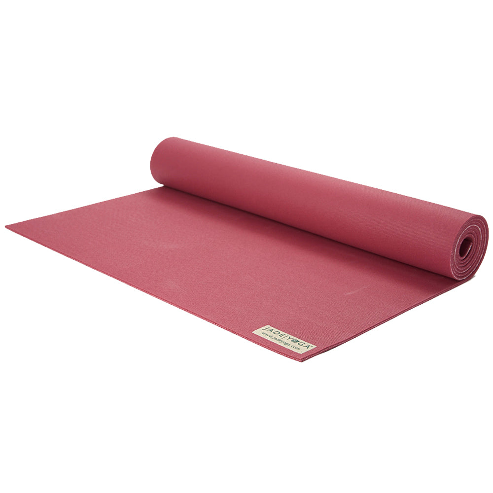 Jade Yoga Harmony Mat - Raspberry & Iron Flask Wide Mouth Bottle with Spout Lid, Fire, 32oz/950ml Bundle