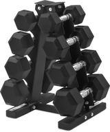 CORTEX Hex Dumbbell 56kg Set with Stand (4, 6, 8, 10kg Pairs)