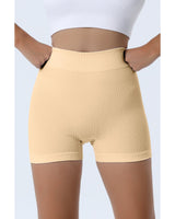 Azura Exchange Textured Butt Lifting High Waist Yoga Shorts - L