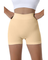 Azura Exchange Textured Butt Lifting High Waist Yoga Shorts - M