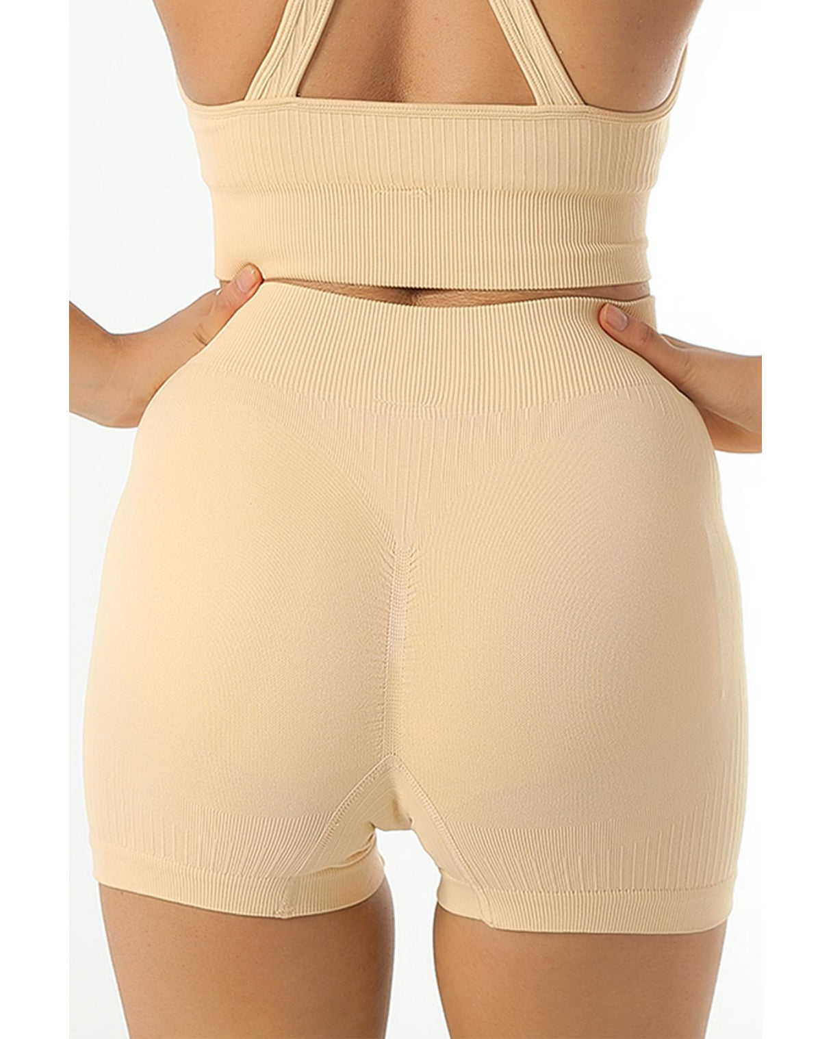 Azura Exchange Textured Butt Lifting High Waist Yoga Shorts - S