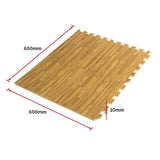 12 Tiles EVA Fitness Home Yoga Gym Interlocking Floor Puzzle Mat - Wood Colour