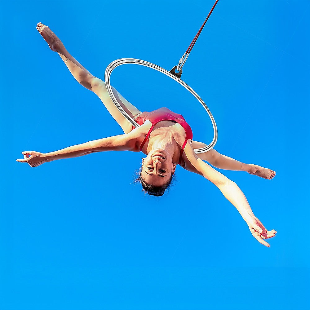 Aerial Yoga Hoop 90CM Lyra Hoop Circus Single Point Aerial Ring Set