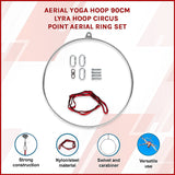 Aerial Yoga Hoop 90CM Lyra Hoop Circus Single Point Aerial Ring Set