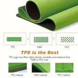 Sport TPE Yoga Mat Exercise Workout Mats Fitness Mat for Home Gym Green 8mm